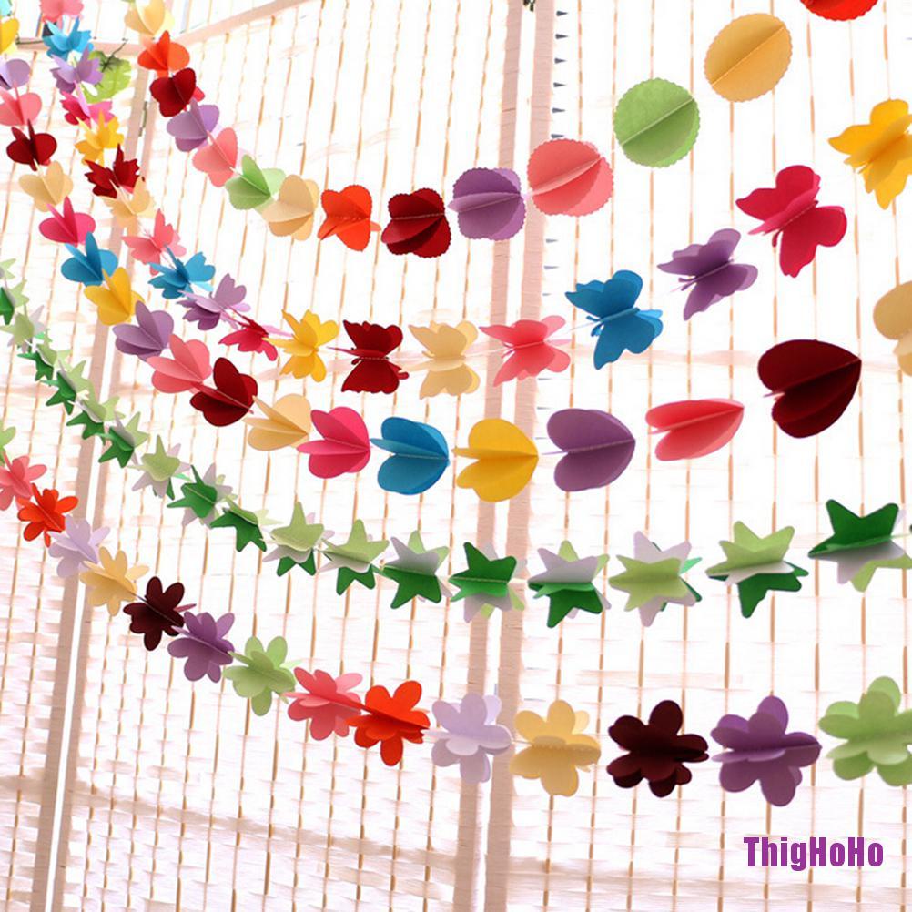 Dây treo trần nhà hình trái tim 3D đẹp mắt bằng giấy dùng trang trí tiệc cưới / sinh nhật