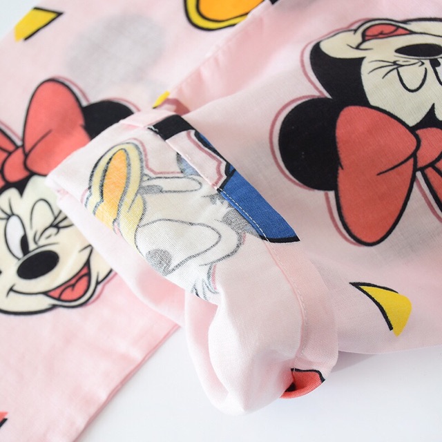 Đồ Bộ Sau Sinh Cho Con Bú| Đồ Bộ Bầu| Chất Xô Nhật| Tay Dài Quần Dài Hoạ Tiết Vịt &amp; Mickey