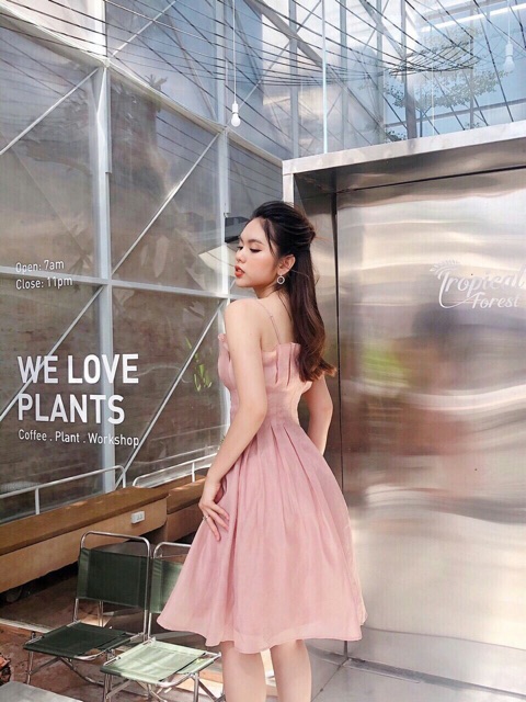 Đầm xoè cúp xếp ly bo beo con kiến siêu xinh TRIPBLE T DRESS -size M/L -MS188V