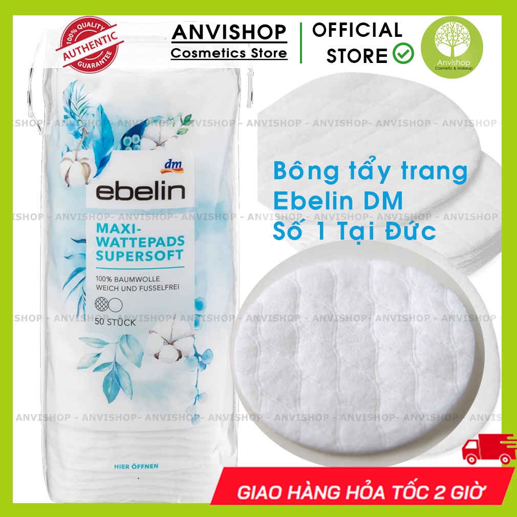 Bông Tẩy Trang Ebelin Đức 140 miếng