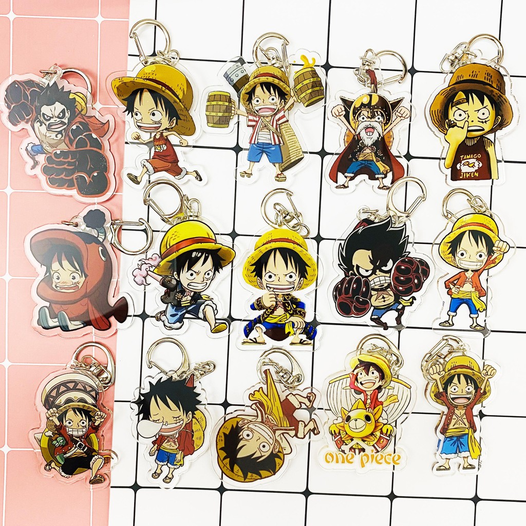 Mica trong acrylic ) Móc khóa One Piece Đảo Hải Tặc Luffy mũ rơm ...