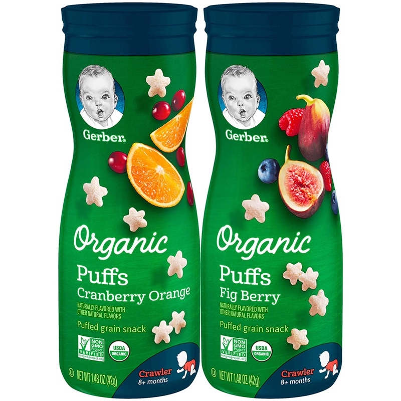 Bánh ăn dặm Gerber từ ngũ cốc (Hàng air đủ bill mua hàng) - Gerber Organic Puffs