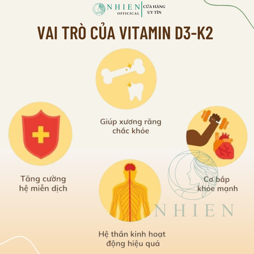 Vitamin D3 – K2 Now tăng cường sức khỏe xương khớp, nâng cao miễn dịch 120 viên