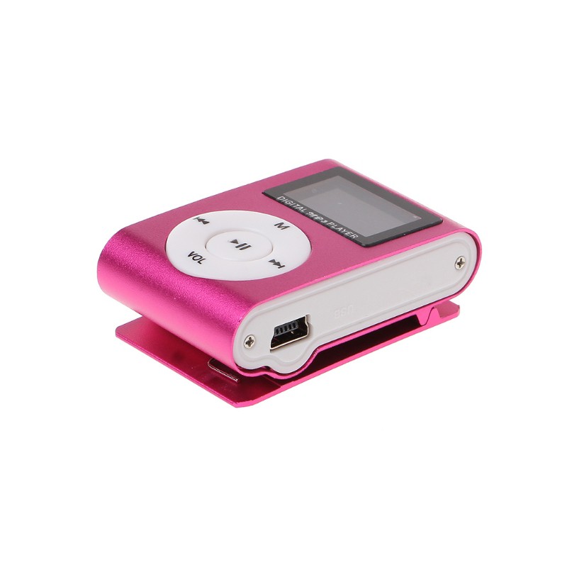 Bộ máy phát Mp3 Mx-801 hỗ trợ thẻ nhớ Tf / Microsd màn hình lcd có kẹp kim loại kèm tai nghe và cáp sạc mini Usb