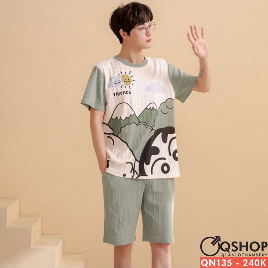 Bộ đồ ngủ nam thun cotton QSHOP QN134 - QN135 - QN136