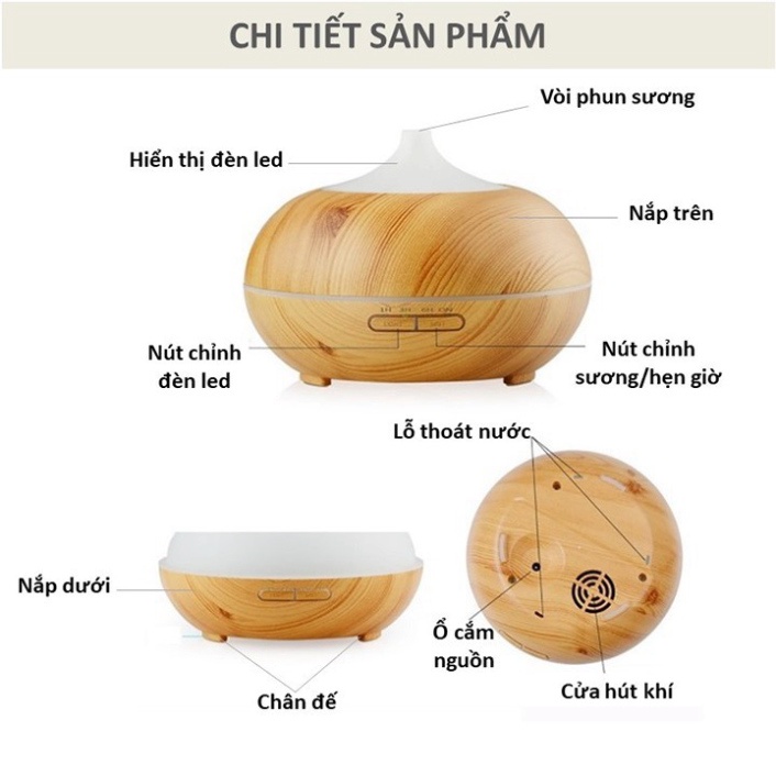 Máy Xông Tinh Dầu - Máy Tạo Ẩm Phun Sương - Khuếch Tán Tinh Dầu Đuổi Muỗi