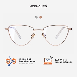 Kính chống ánh sáng xanh WEEHOURS CHIC, dáng mắt mèo thời trang, chất liệu kim loại không gỉ