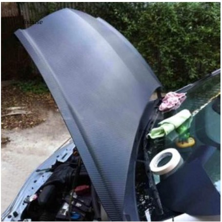 Cuộn giấy dán decal sticker nóc trần xe xe hơi ô tô chất liệu sợi carbon tấm cacbon cabon màu đen 3D 127cm x 30cm