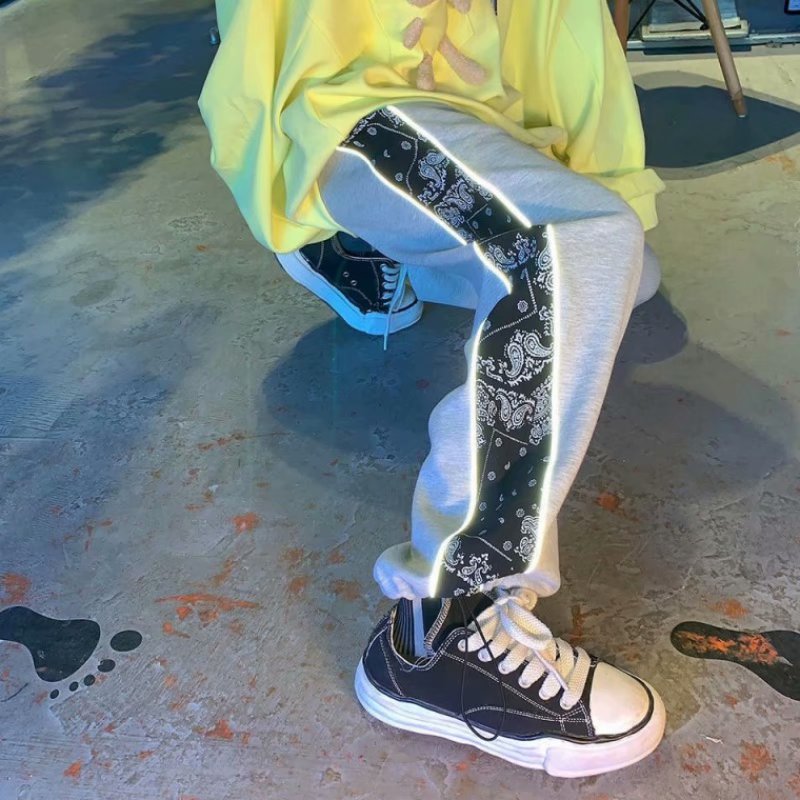 Quần Dài Hip Hop Phản Quang Phong Cách Hàn Quốc M-5XL Cho Nam