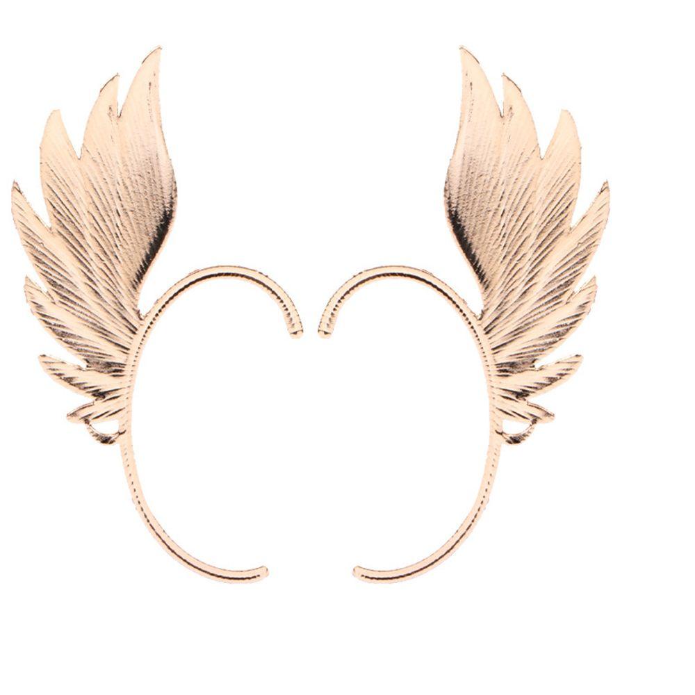 Khuyên Kẹp Vành Tai Hình Đôi Cánh Lông Vũ Thời Trang Cá Tính Dành Cho Nam Nữ