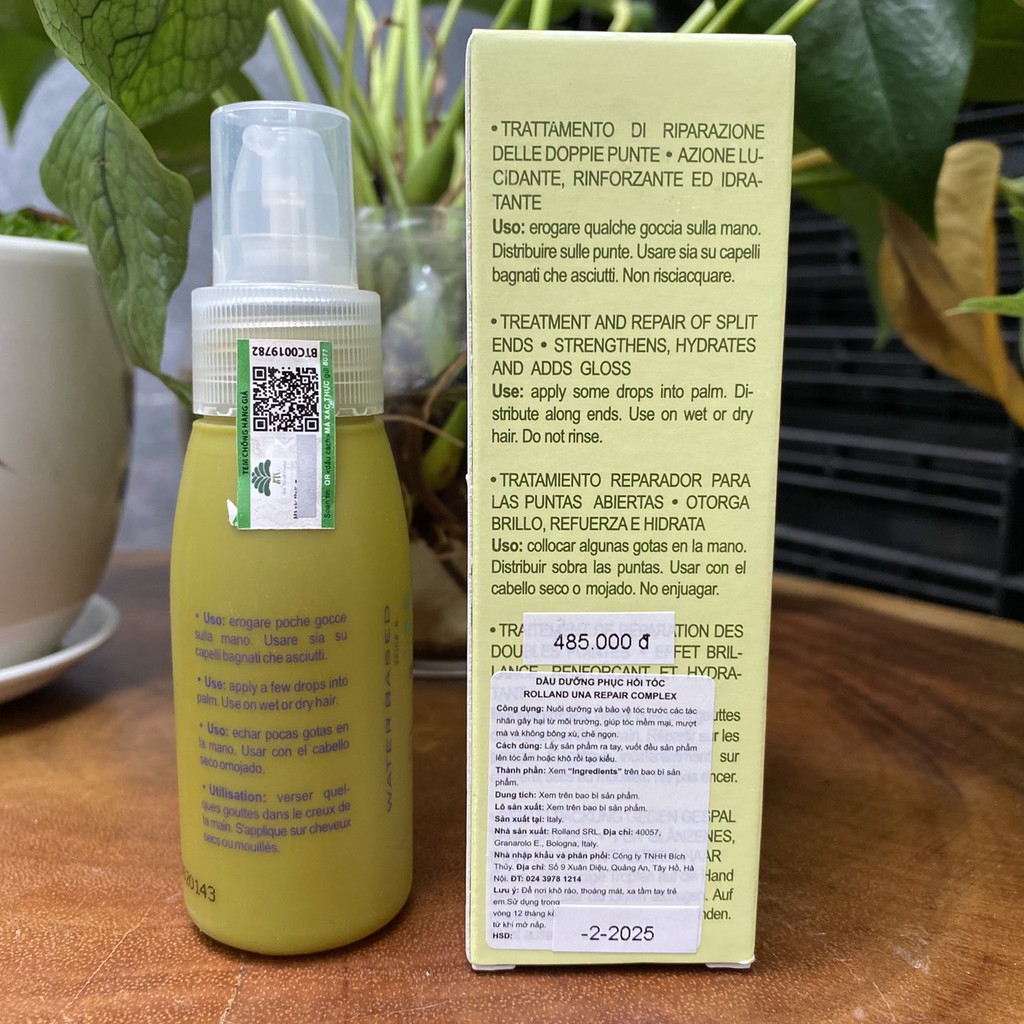 Tinh chất siêu mượt phục hồi tóc Fanola Rolland Una Repair Complex 60ml