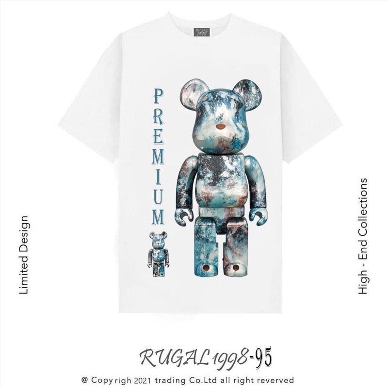 Áo thun tay lỡ cổ tròn gấu Bearbrick Premium hot trend summer 2022 unisex basic dáng oversize nam nư cotton ZAHA SIÊU RẺ