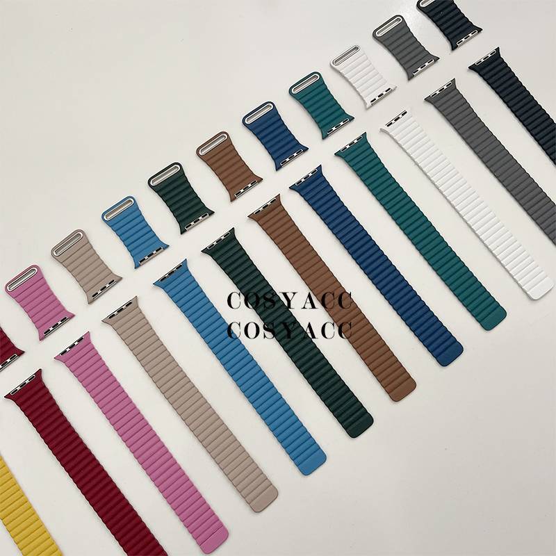 Set 12 Dây Đeo Bằng Da Cho Đồng Hồ Apple Watch Series 5 4 6 3 2 Se 42mm 38mm