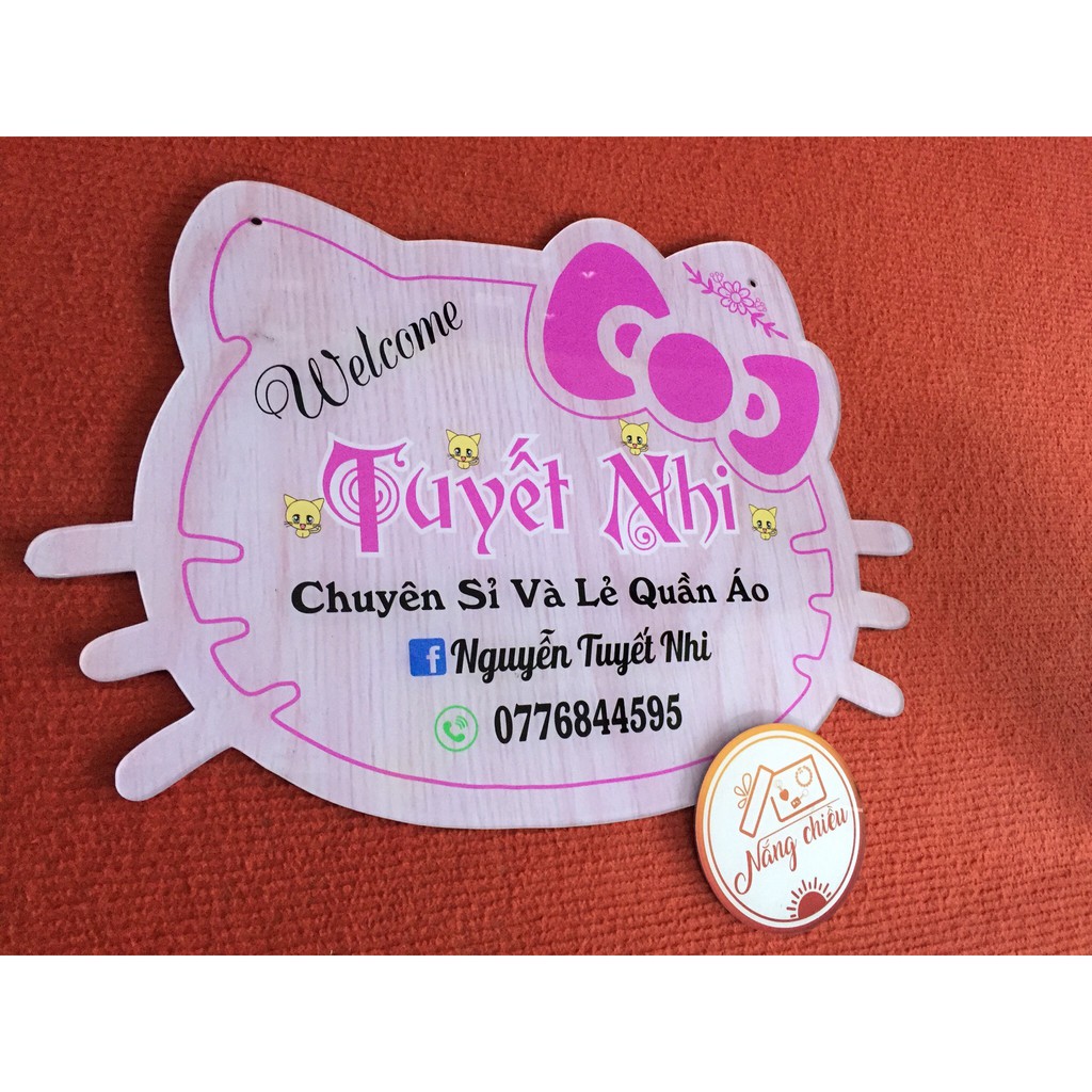 BIỂN HIỆU MICA DECOR SHOP - Mẫu Kitty hồng cute - Thiết kế theo yêu cầu