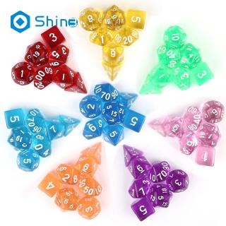 Bộ 7 cục xúc xắc trong suốt nhiều kiểu dáng