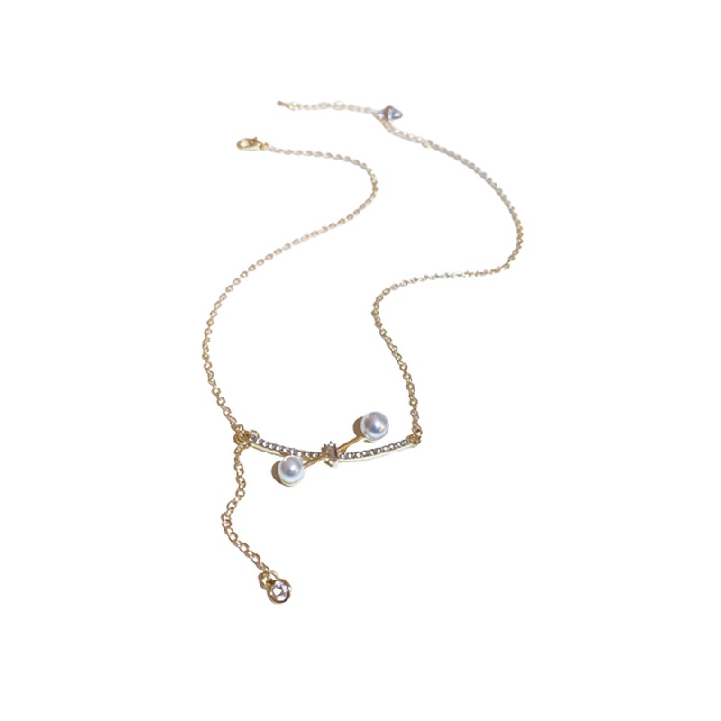 Vòng Cổ Tua Rua Đính Hạt Ngọc Trai Phong Cách Retro Hàn Quốc