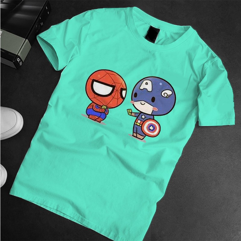 Áo thun Unisex hình spiderman và captain