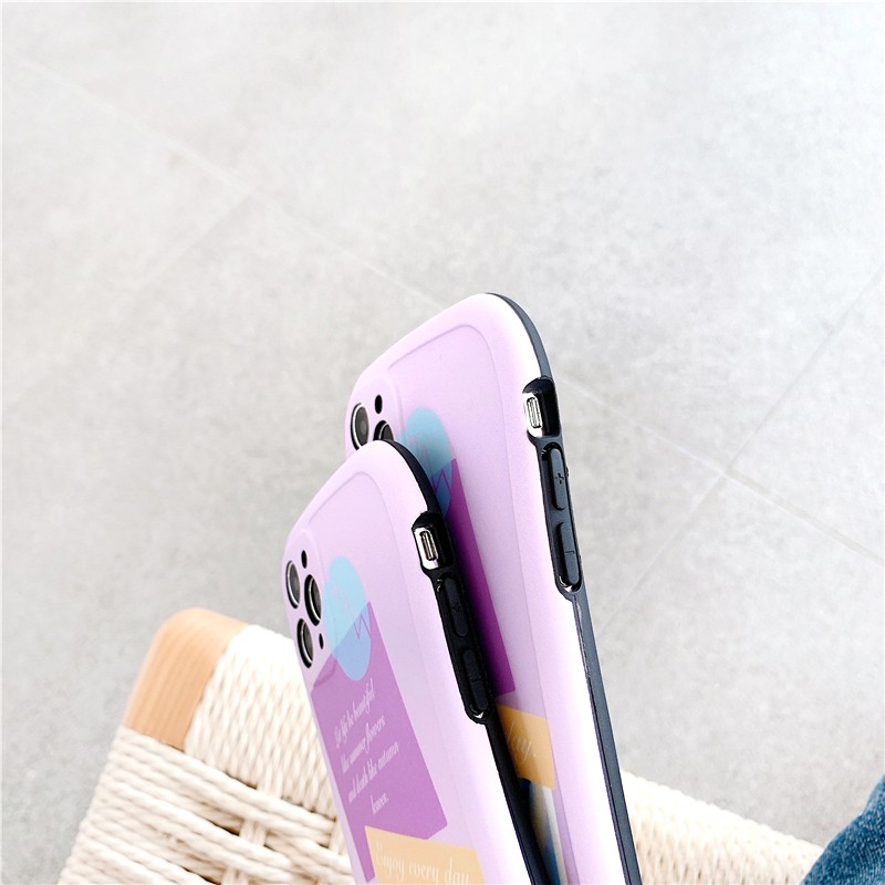 Ốp lưng iphone Purple Letter IMD viền cong dày dặn 5/5s/6/6plus/6s/6splus/7/7plus/8/8plus/x/xs/11/12/pro/max/plus/promax