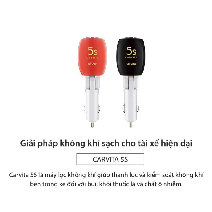 Máy lọc không khí ô tô Airvita Carvita 5S diệt khuẩn, khử mùi Hàn Quốc  - Hàng Nhập khẩu & Bảo hành chính hãng