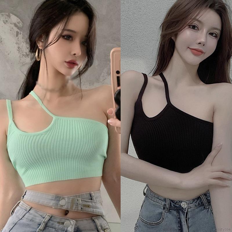 Áo yếm dệt kim sexy của phụ nữ áo yếm mỏng không đều