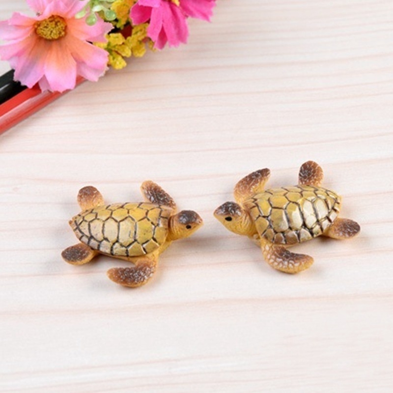 Set 2 Mô Hình Rùa Biển Mini Trang Trí Sân Vườn