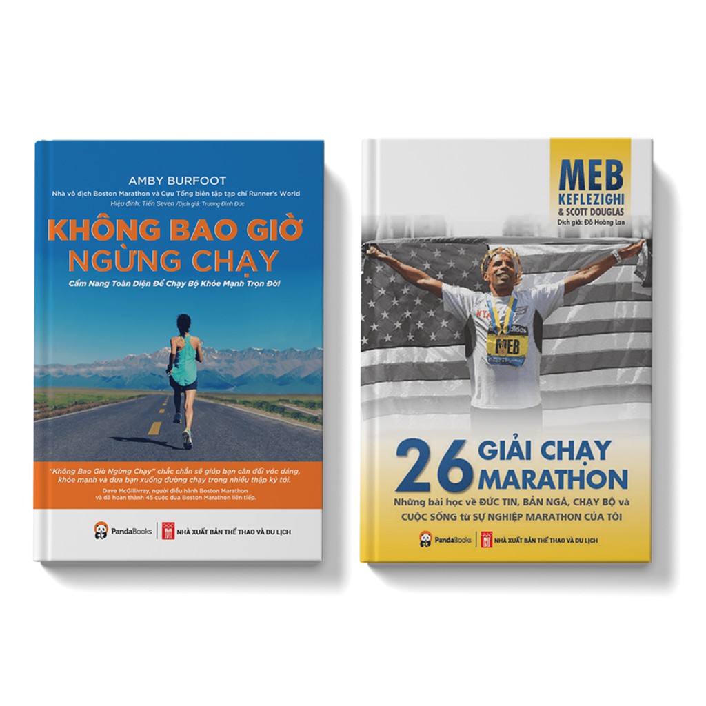 Sách - Combo Cảm Hứng Thể thao - Không bao giờ ngừng chạy - 26 Giải chạy marathon - Pandabooks