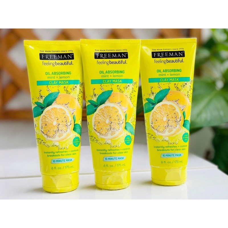 🌸 Mặt Nạ Đất Sét Thu Nhỏ Lỗ Chân Lông #Freeman Oil Absorbing Mint + Lemon 🍋🍋🍋