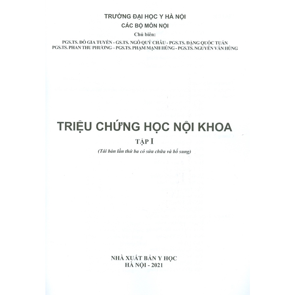 Sách - Triệu Chứng Học Nội Khoa - Tập 1