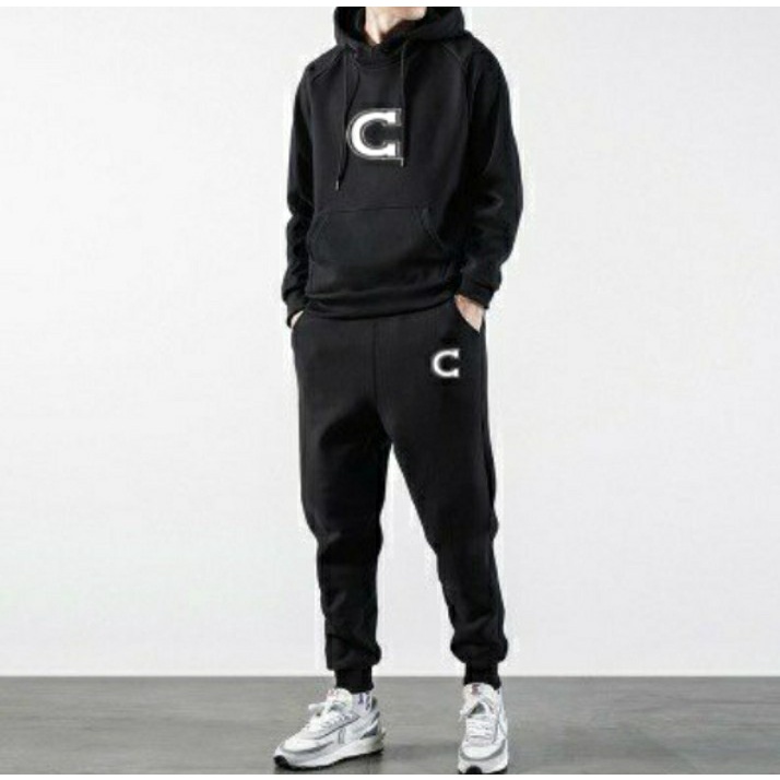 Bộ nỉ nam mẫu in chữ C thời trang hoodie cao cáp ,bộ quần áo nỉ siêu hót cho ae mùa đông này