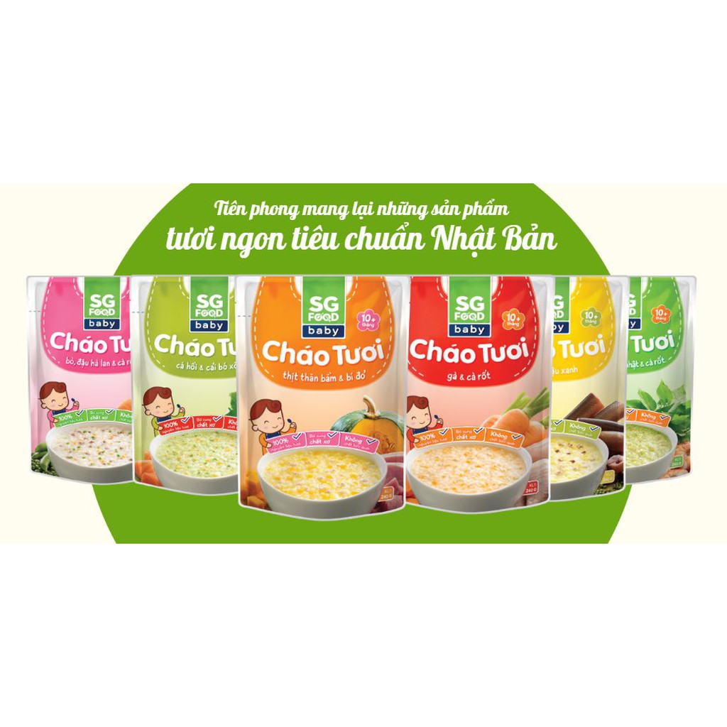Combo 10 bịch cháo tươi Sài Gòn Food date mới nhất