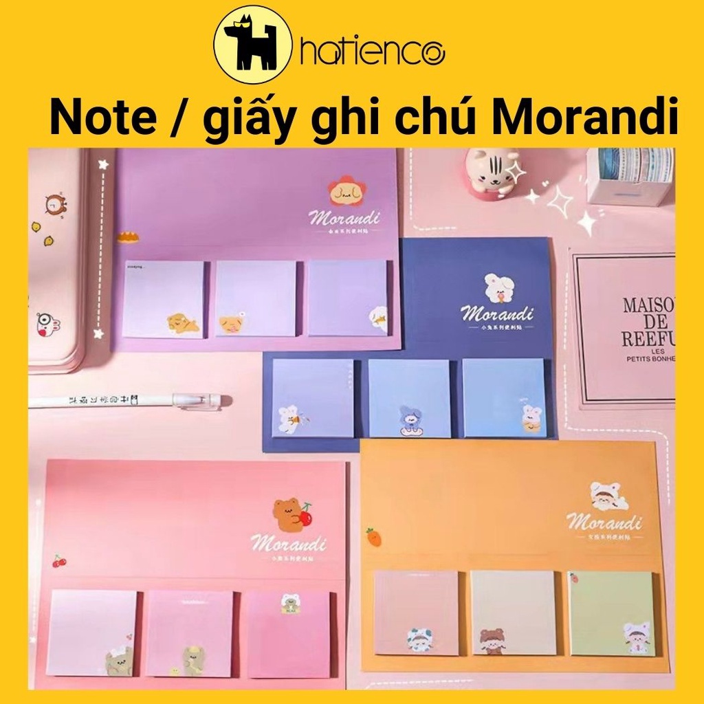 Giấy note, giấy ghi chú Morandi dễ thương