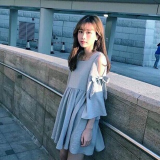 ĐẦM BABYDOLL XANH TAY NƠ KÈM ẢNH THẬT