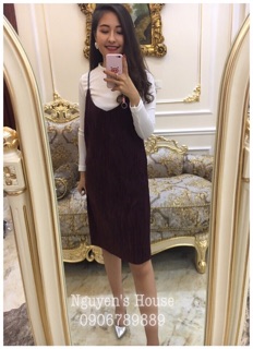 Set váy yếm nhung