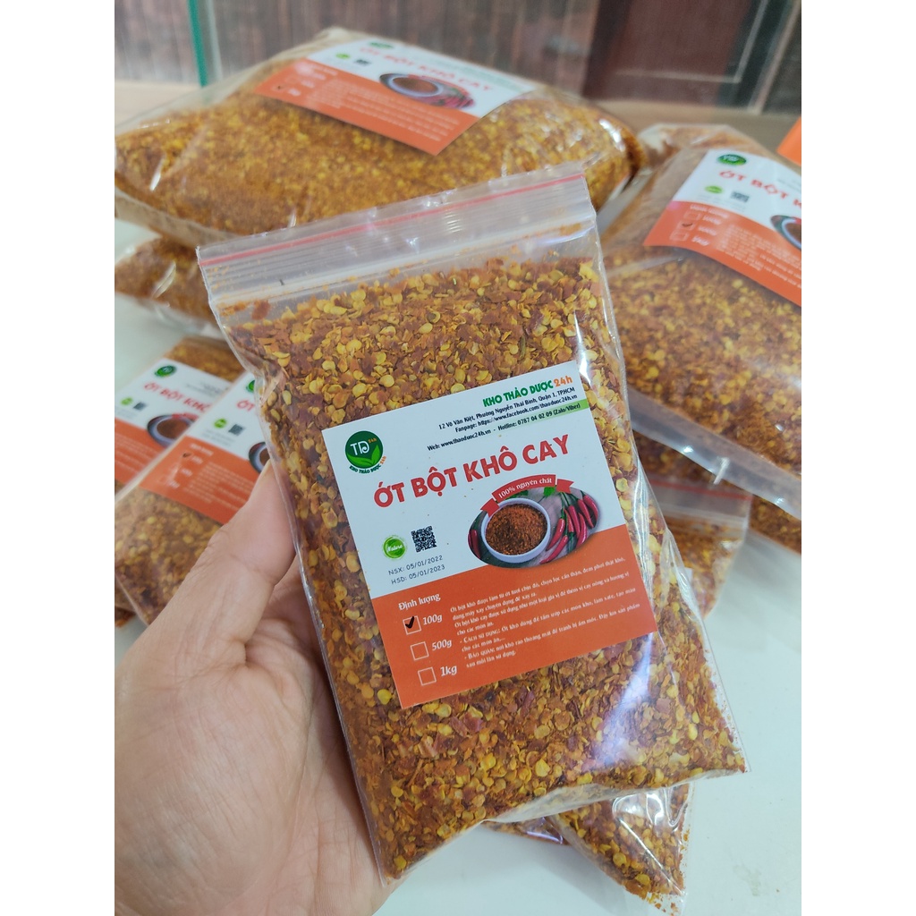 Ớt khô cánh nhỏ siêu cay dùng làm kim chi – 100g