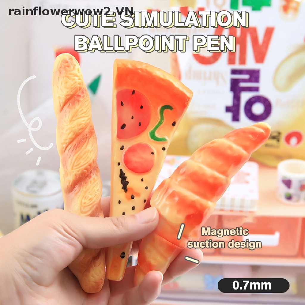 Bút bi hình bánh mì / pizza / bánh sừng bò dễ thương tiện dụng cho văn phòng