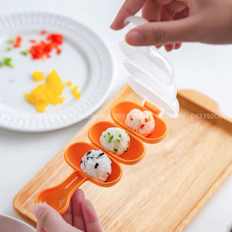 [Kèm vá xúc cơm + Hộp] Khuôn Lắc Cơm Tạo Hình Cho Bé Ăn Dặm
