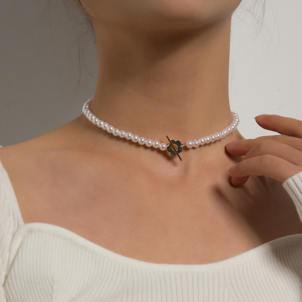 (040) Vòng Cổ Choker Chuỗi Hạt Ngọc Phong Cách Cổ Điển
