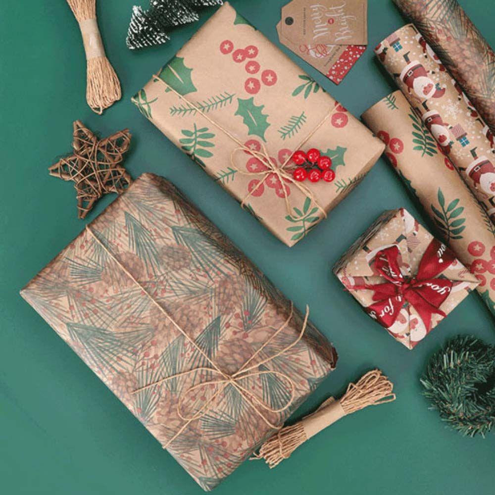 Giấy Gói Quà Giáng Sinh Thủ Công Hình Ông Già Noel