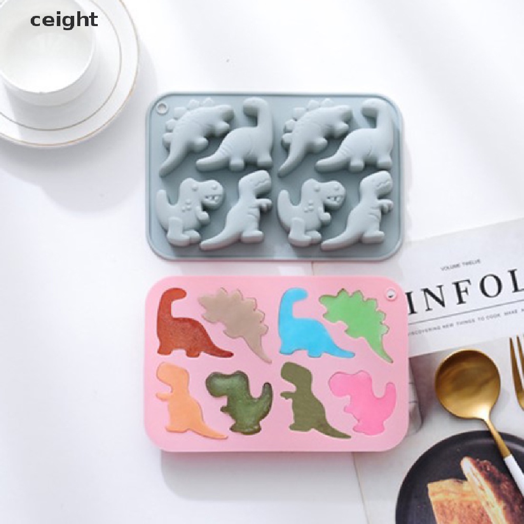 Khuôn silicon hình khủng long 3D làm sáp nến thủ công bánh kem sô cô la