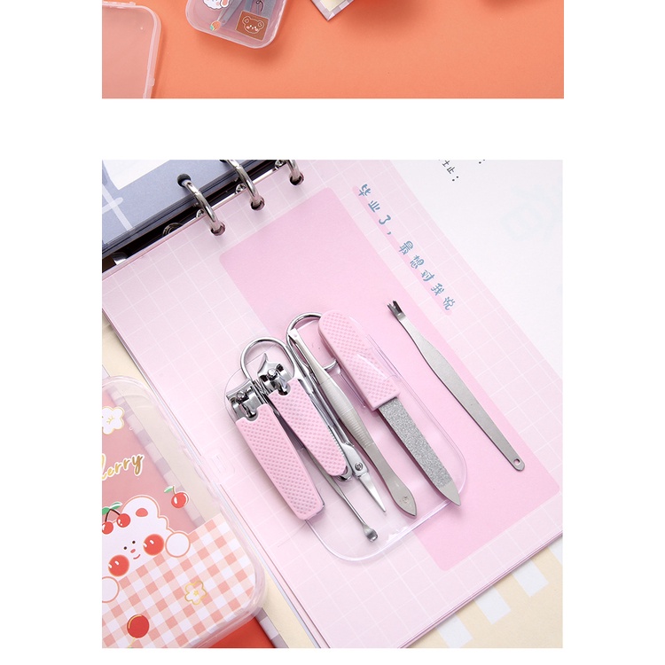 Bộ Dụng Cụ Cắt Móng Tay 7 Món Nhỏ Gọn Tiện Lợi Có Hộp Đựng