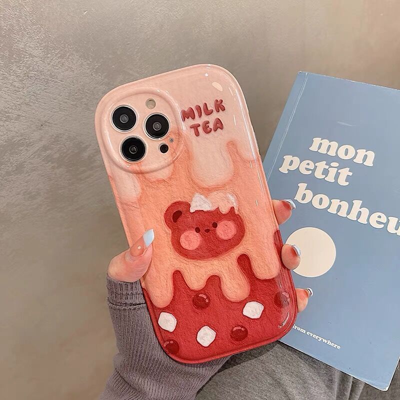 Ốp Điện Thoại In Hình Gấu Kem Cho IPhone 12 13 11 Pro Max X Xs Max Xr