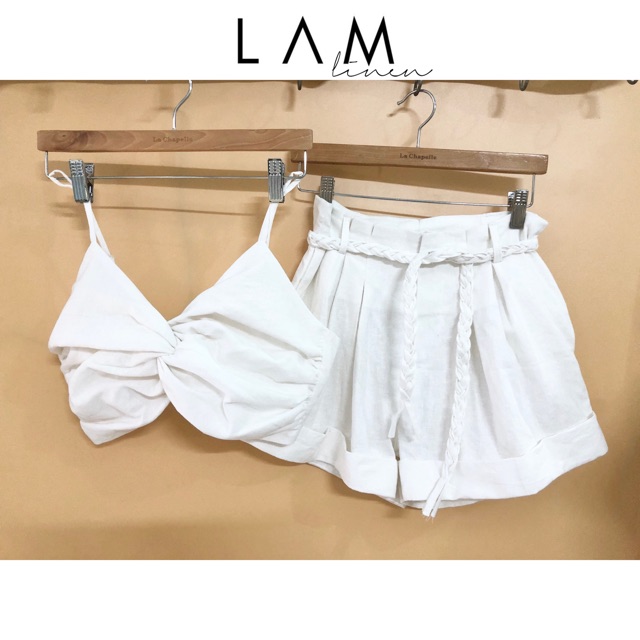 Áo Croptop Xoắn Linen