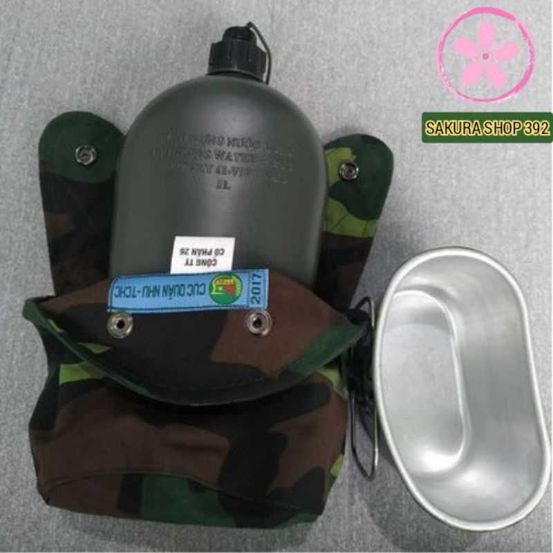 BÌNH ĐỰNG NƯỚC Bi Đông UAE - Bình Tông 1L quân đội UAE kèm túi vải