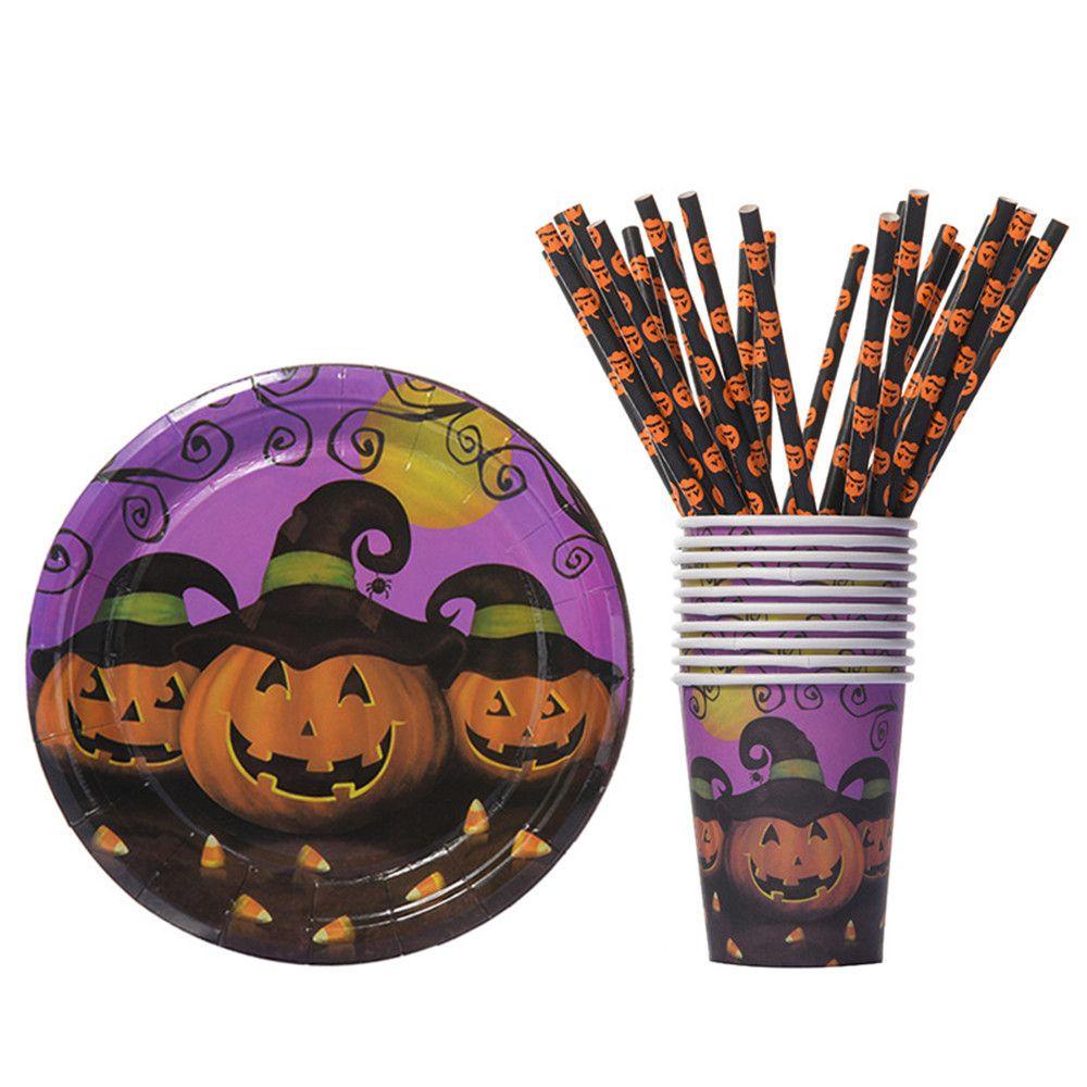 CONOPERY Set 10 Đĩa Giấy Họa Tiết Halloween