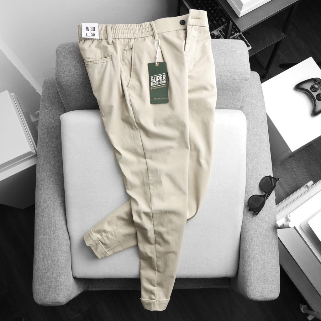 Quần Kaki Cạp Chun Màu Trơn