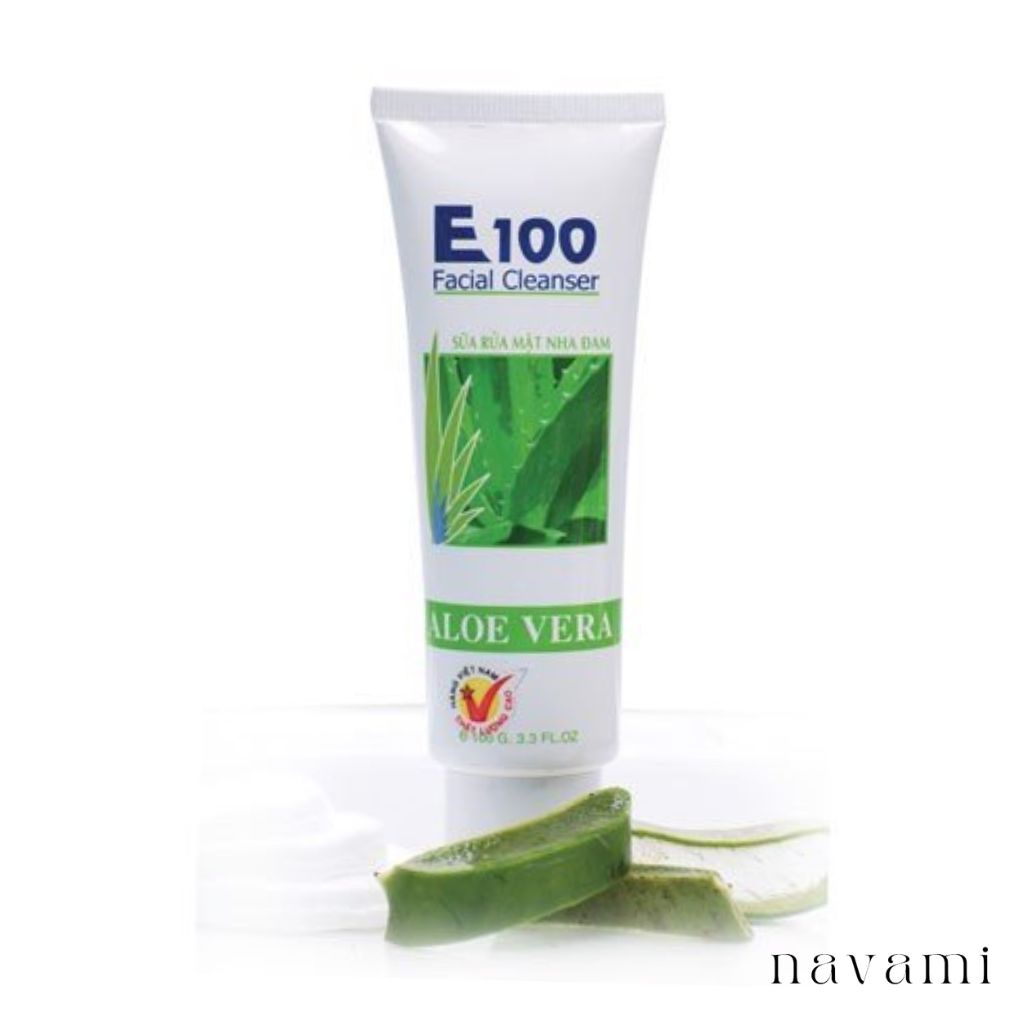 Sữa rửa mặt E100 nha đam Aloe Vera 100g cho mọi loại da sạch mụn mịn màng trắng sáng