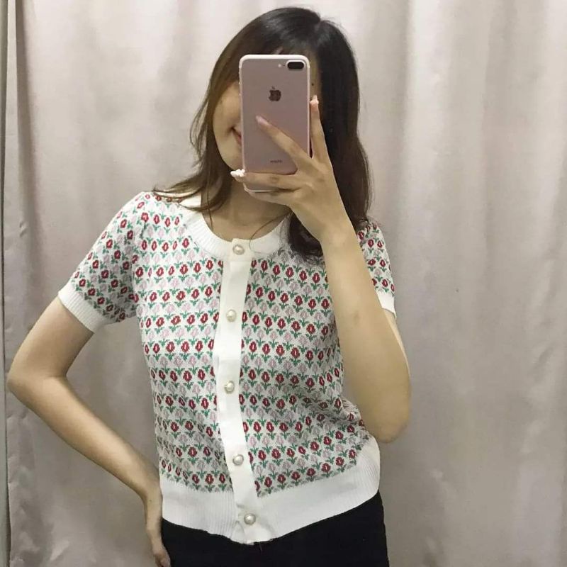 Áo thun hoa nhí dệt kim DA466