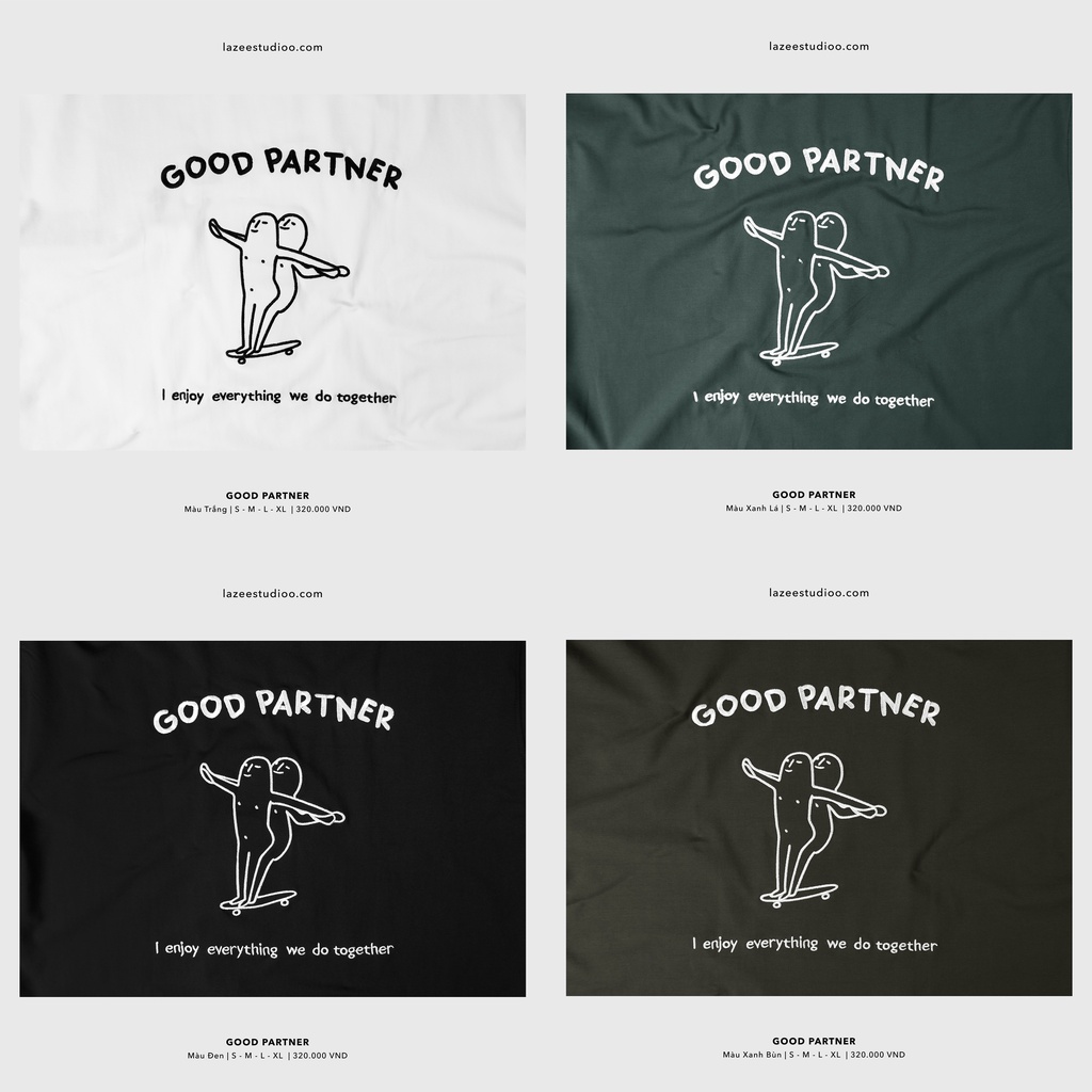 Áo thun - GOOD PARTNER | LAZEE STUDIOO | Xanh Lá - Xanh Bùn - Trắng - Đen | Form Regular