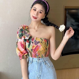 áo lệch vai nơ phong cách Hàn quốc nữ tính thời trang mùa hè cho ce