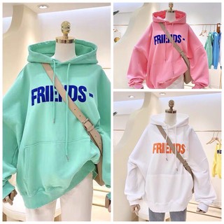 Áo hoodie vải nỉ lót bông dày dặn thêu Friends